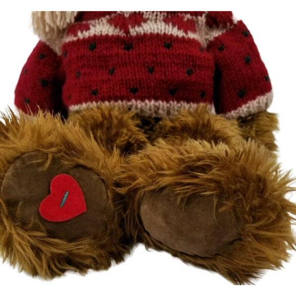 Kurt Adler Teddy Bear Stuffed Animal Plush 20" Christmas Sweater Hat Large Rare - Picture 3 of 8